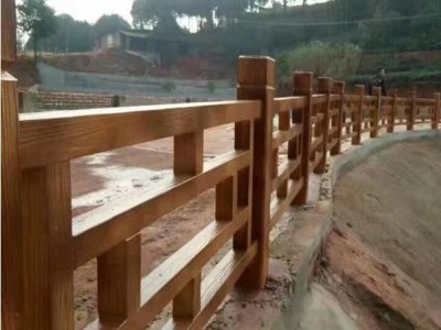 泉州公园艺术围栏水泥栏杆仿木栏杆定做图4