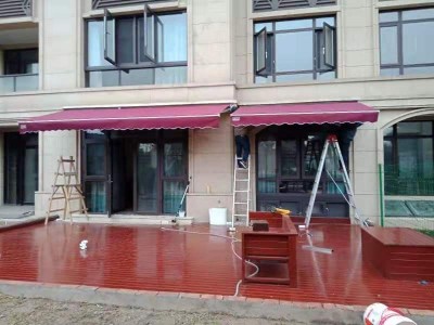 宁波镇海停车棚雨棚推拉棚制作图2