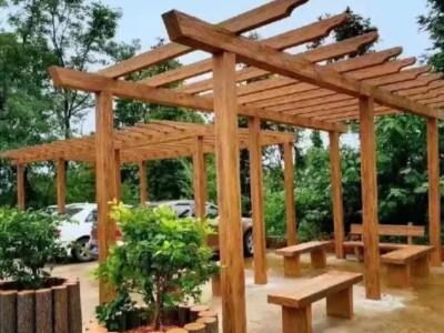 福州广场公园仿木栈道印花地坪制作哪家强图3