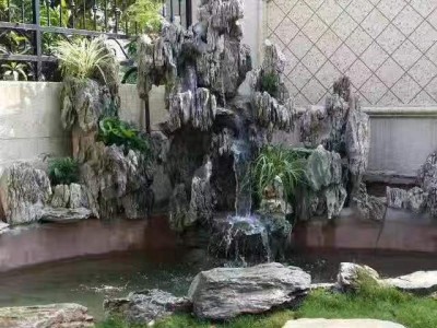 宁德户外假山喷泉鱼池施工承包景观工厂直销图2